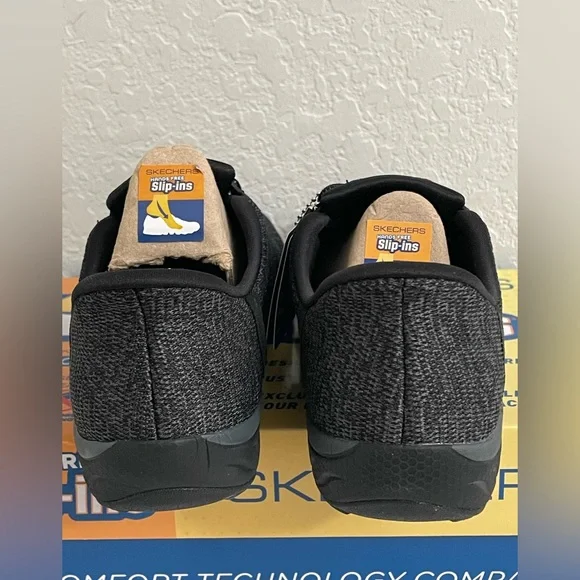 Skechers Breathe Easy Knitty Waves Hands Free Slip-ins Womens 7 Black (100762) - Picture 5 of 13
